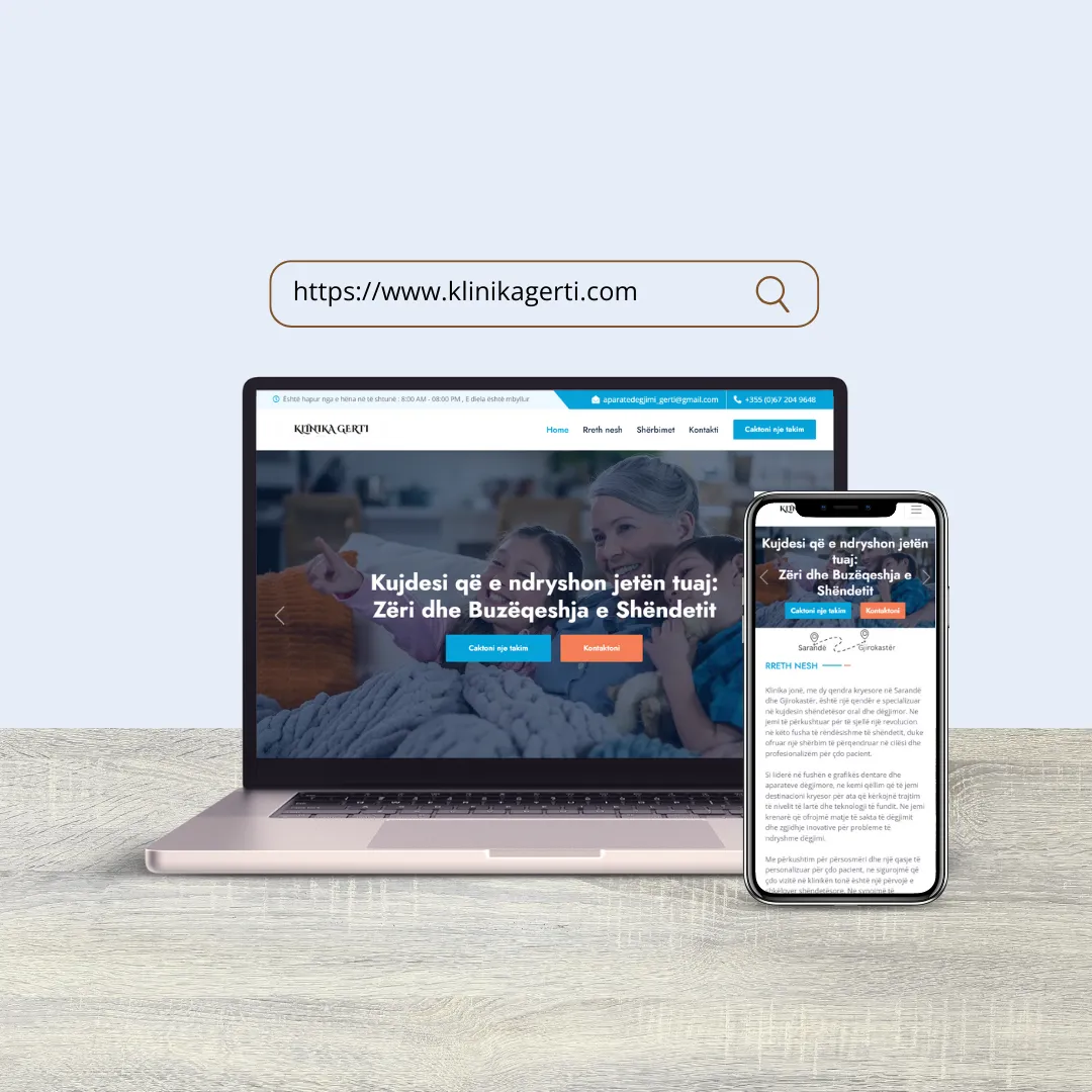 Klinika Gerti — dental and audiology clinic website