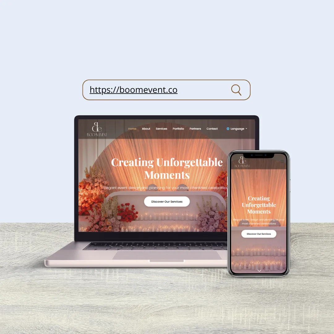 Boom Event — Event Design and Planning website