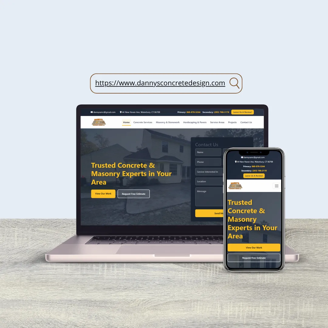 Danny's Concrete Design — concrete contractor website USA