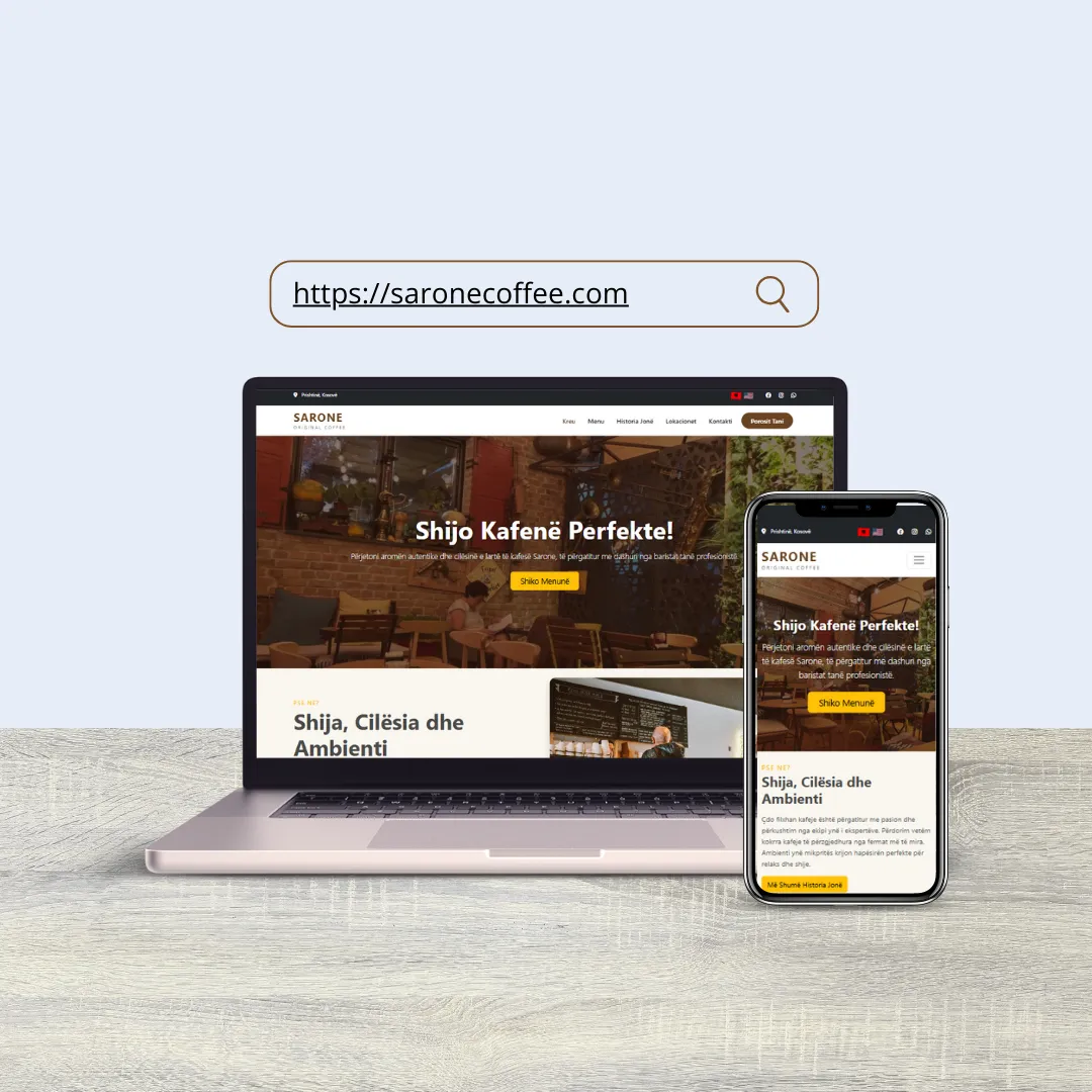 Sarone Coffee — coffee bar website and QR menu