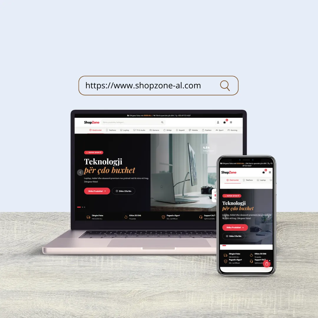 ShopZone Albania — platformë e-commerce produktesh teknologjike