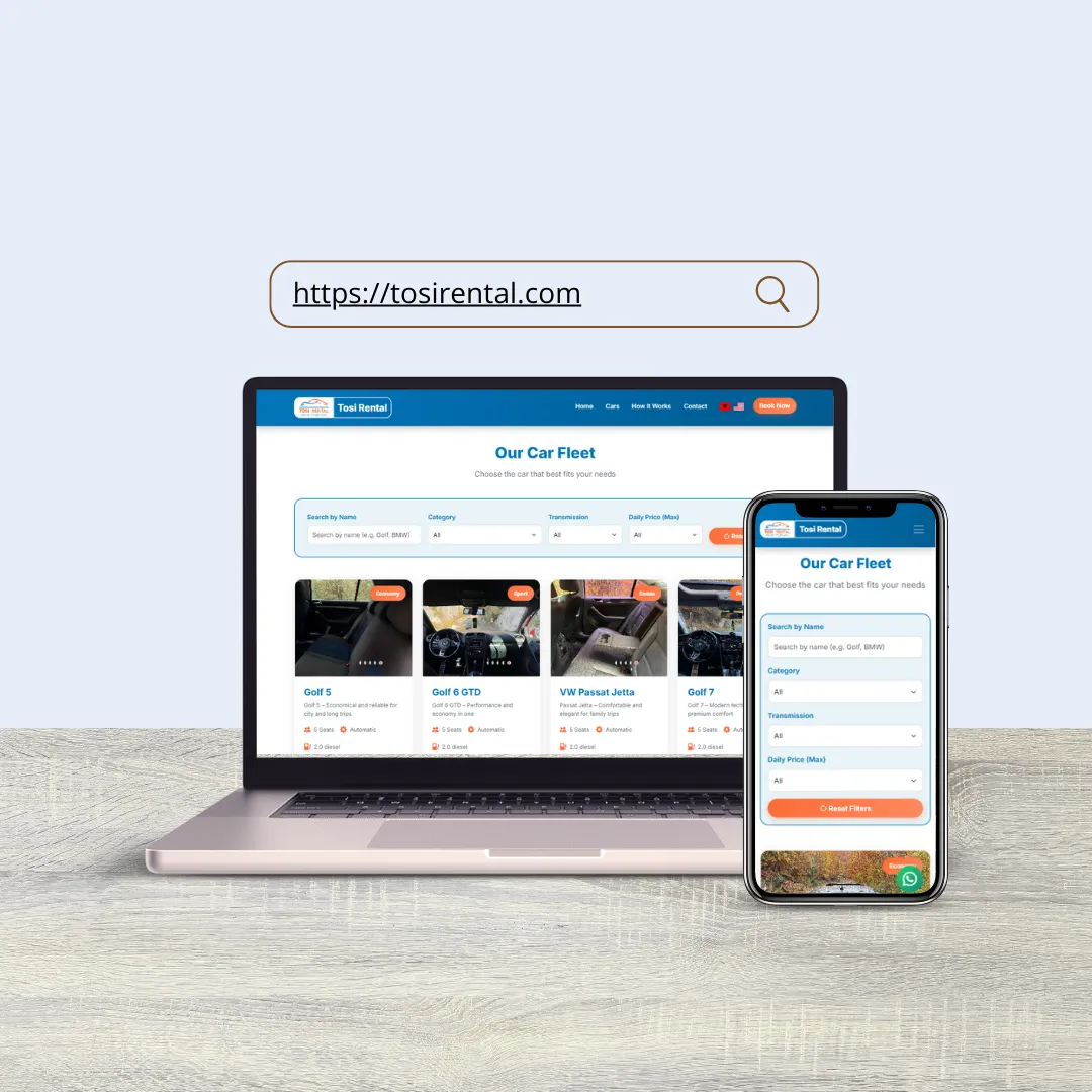 Tosi Rental — car rental website Albania